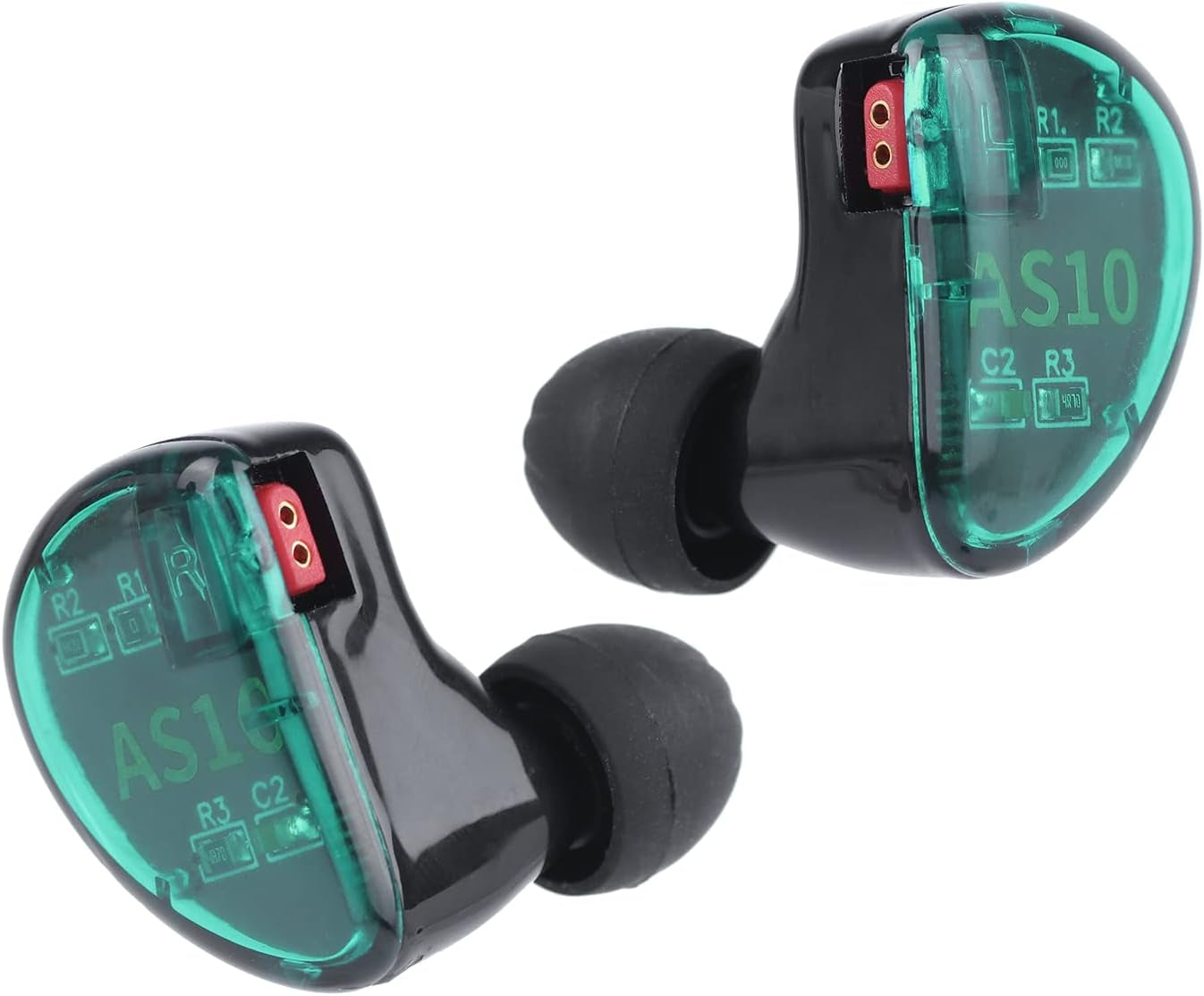 Linsoul KZ AS10 5BA Hifi Stereo In-Ear Earphone High Resolution Earbud Headphone with 0.75Mm 2 Pin Cable, Five Balanced Armature Drivers, Noise Cancelling(Without Mic, Cyan)