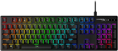 Hyperx Alloy Origins - Mechanical Gaming Keyboard, Software-Controlled Light & Macro Customization, Compact Form Factor, RGB LED Backlit - Linear Hyperx Red Switch (Black)